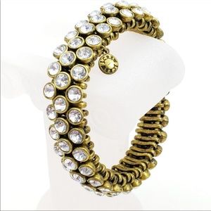 J Crew crystal brass bracelet